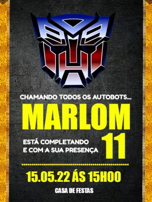 Transformers birthday invitation