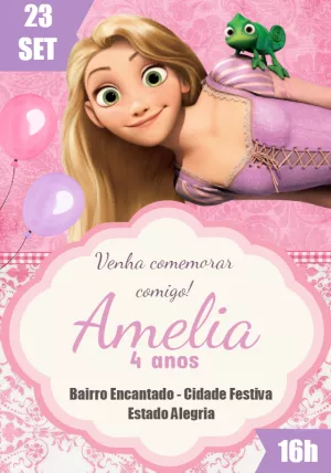 Rapunzel Tangled Birthday Invitation