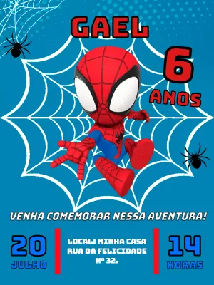 Spider-Man Into the Spider-Verse Birthday Invitation