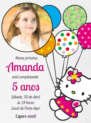 Hello Kitty Birthday Invitation with Photo