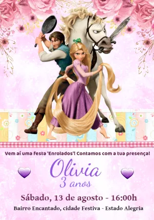 Rapunzel Tangled Birthday Invitation