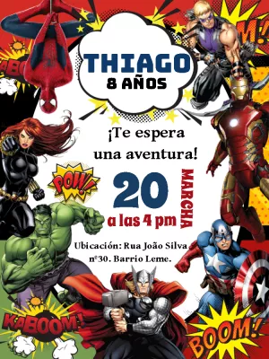 Acostumbrados a Vacilar Lujoso Hacer invitación online invitación digital superhéroes vengadores cumpleaños