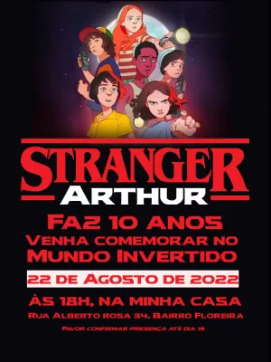 Convite aniversário Stranger Things