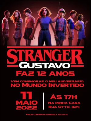 Convite aniversário Stranger Things