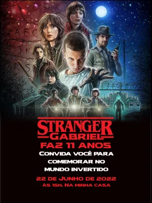 Convite aniversário Stranger Things