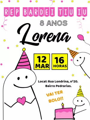 Invitación de cumpleaños de Flork Bentô