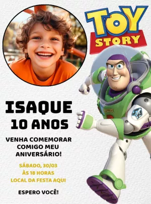 Toy Story Buzz Birthday Invitation with Photo