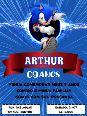 Sonic birthday invitation