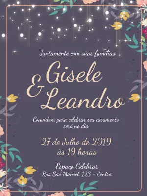 Convite Casamento Jardim das flores