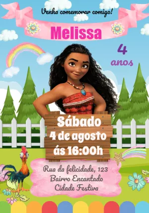 invitation d'anniversaire de Moana