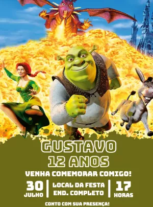 Convite Aniversário Shrek