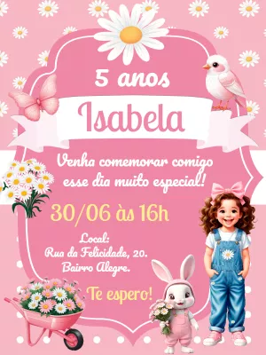 Jardim Margaridas birthday invitation