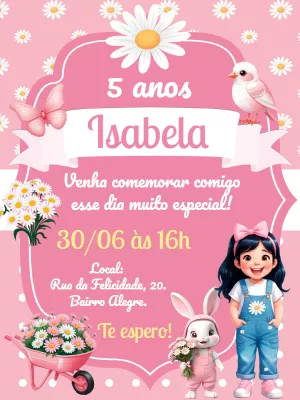 Jardim Margaridas birthday invitation