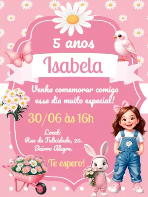 Jardim Margaridas birthday invitation