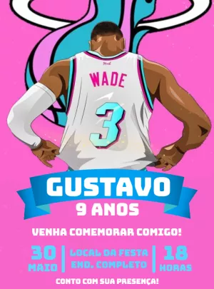 Wade Miami Birthday Invitation