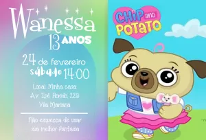 Chip and Potato Birthday Invitation