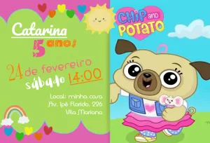 Chip and Potato Birthday Invitation