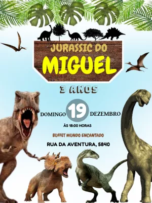 Convites A festa de aniversário T-Rex Dino da escavação do