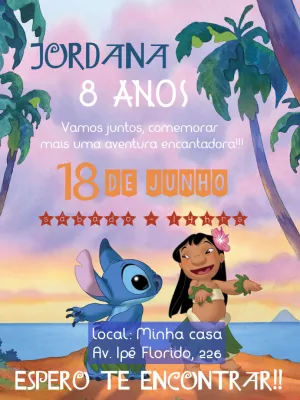 Invitación de cumpleaños de Lilo y Stitch - Un increíble editor en