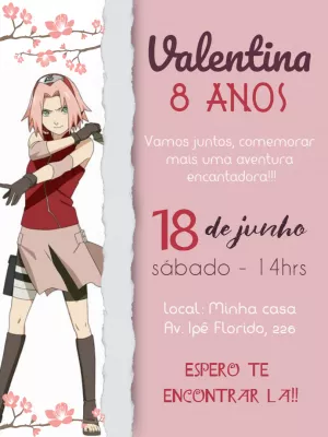 Convite Animado (VÍDEO) para Aniversário do NARUTO