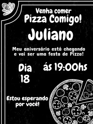 Convite online de pizzaria edite grátis