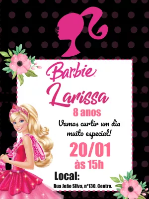 Convite Barbie De Aniversário Edite Online