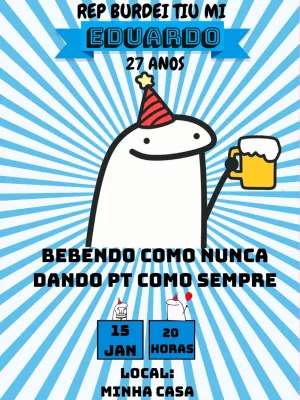 Flork Meme Birthday Invitation