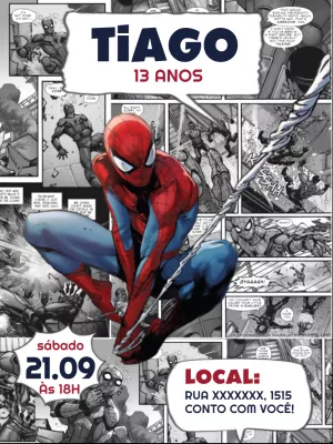 Convite Homem Aranha Cute - Edite grátis com nosso editor online