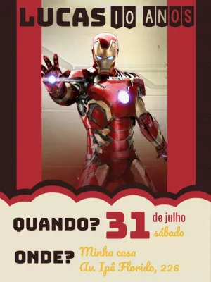 Iron Man birthday invitation