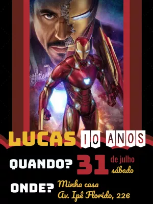 Iron Man birthday invitation