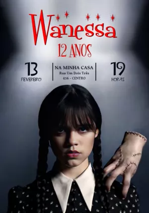 Wandinha Addams birthday invitation