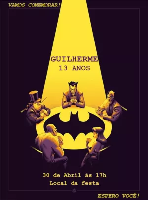 Batman Villains Birthday Invitation