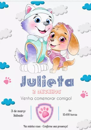 Invitación rosada del cumpleaños de la muchacha de la Patrulla Canina - Un  increíble editor en línea para editar las invitaciones, logos, tarjetas,  arte de redes sociales, carteles y mucho más!