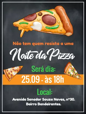 Convite online de pizzaria edite grátis