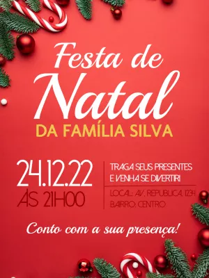 Convite Festa Natal Ceia Família com Fotos em Video Whatsapp