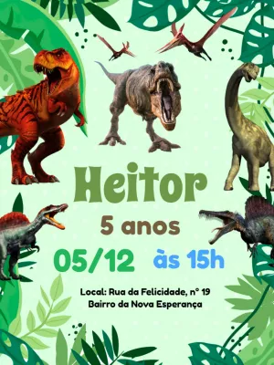 5+] Convite Dinossauros Grátis para Baixar, Editar Online