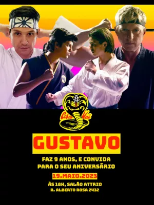 Convite aniversário Cobra Kai