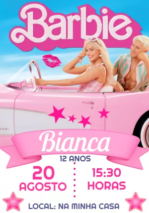 Convite virtual barbie o filme Edite Online