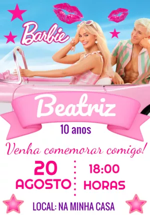 Convite virtual barbie o filme Edite Online