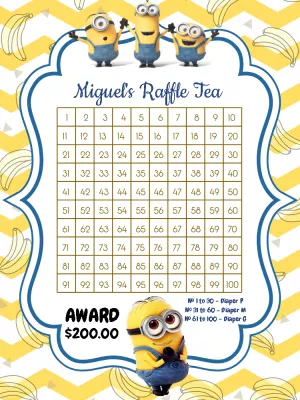 Make invitation online digital invitation tea raffle minions card