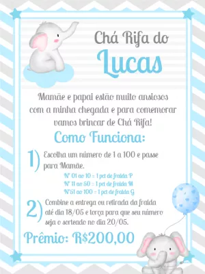 Eleantinho Aquarela raffle tea invitation