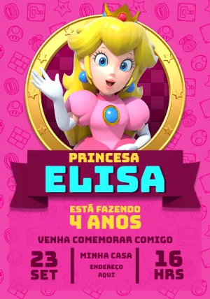 Convite De Aniversário Super Mario Yoshi Edite Online