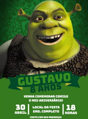 Convite Aniversário Shrek