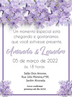 Convite de Casamento Floral Edite Online