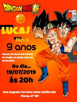 Convite Animado Aniversário Dragon Ball Super - 1 foto