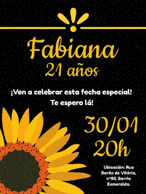 Hacer invitación en línea invitación digital cumpleaños girasol