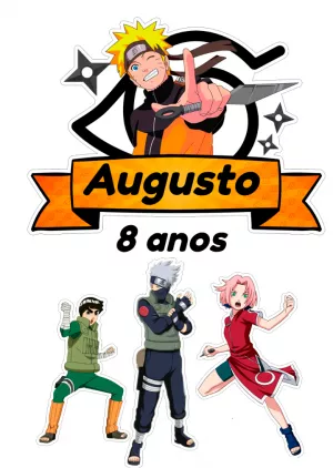 Topper de bolo Naruto para imprimir