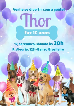 Dog birthday invitation