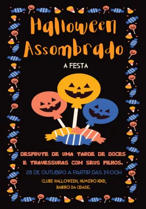 Convite De Clube De Festa Feliz Halloween Modelo