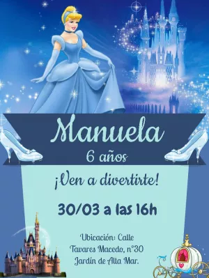 Hacer una invitación de cumpleaños de cenicienta en línea